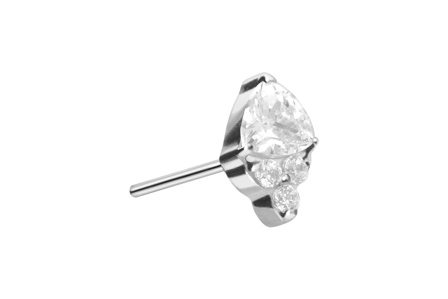 Titan Aufsatz mit Push Pin EINGEFASSTE KRISTALLE von Piercingline